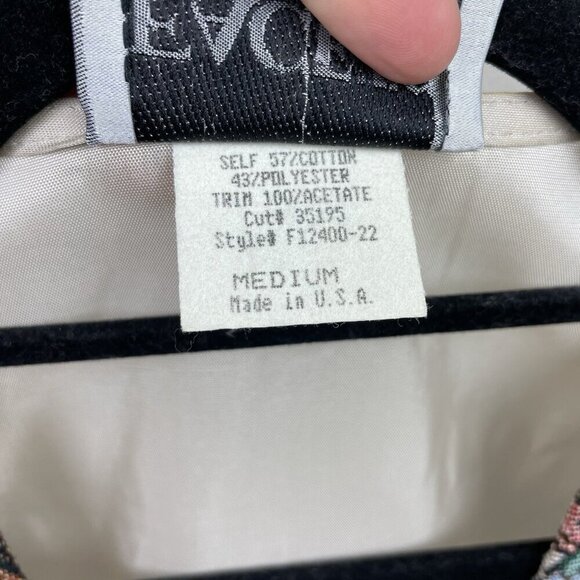 Vtg Facets By Mirrors Men's Medium Pig Print Tapestry Vest Quirky Piggy Button - Picture 9 of 16